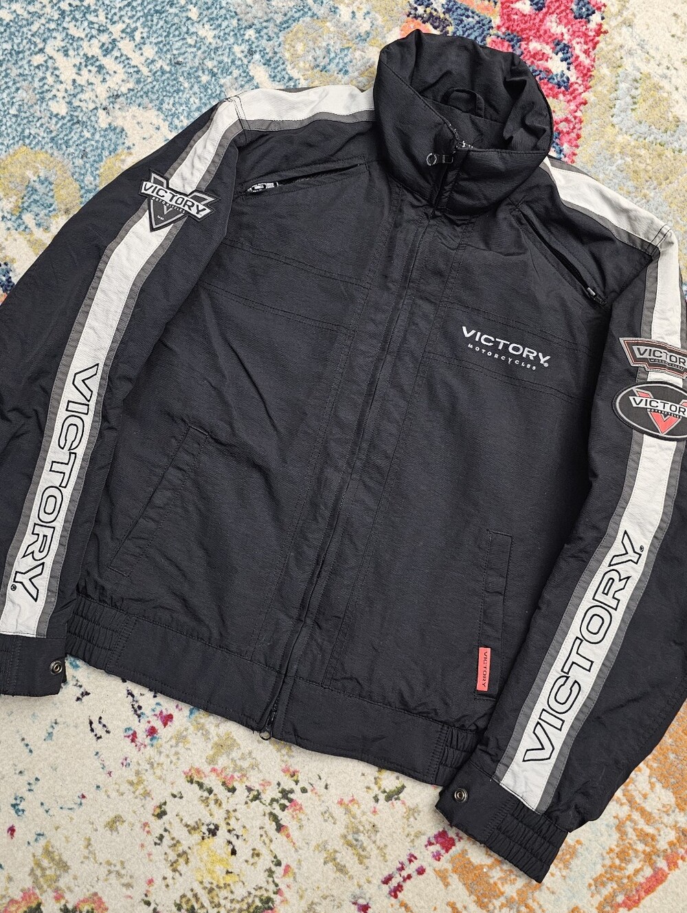 Victory Motorcycle Riding Jacket Mens Size Medium Full Zip Black